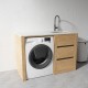 1300MM Light Oak Laundry Tub-Plywood Cabinet&Marble Bench with Sink